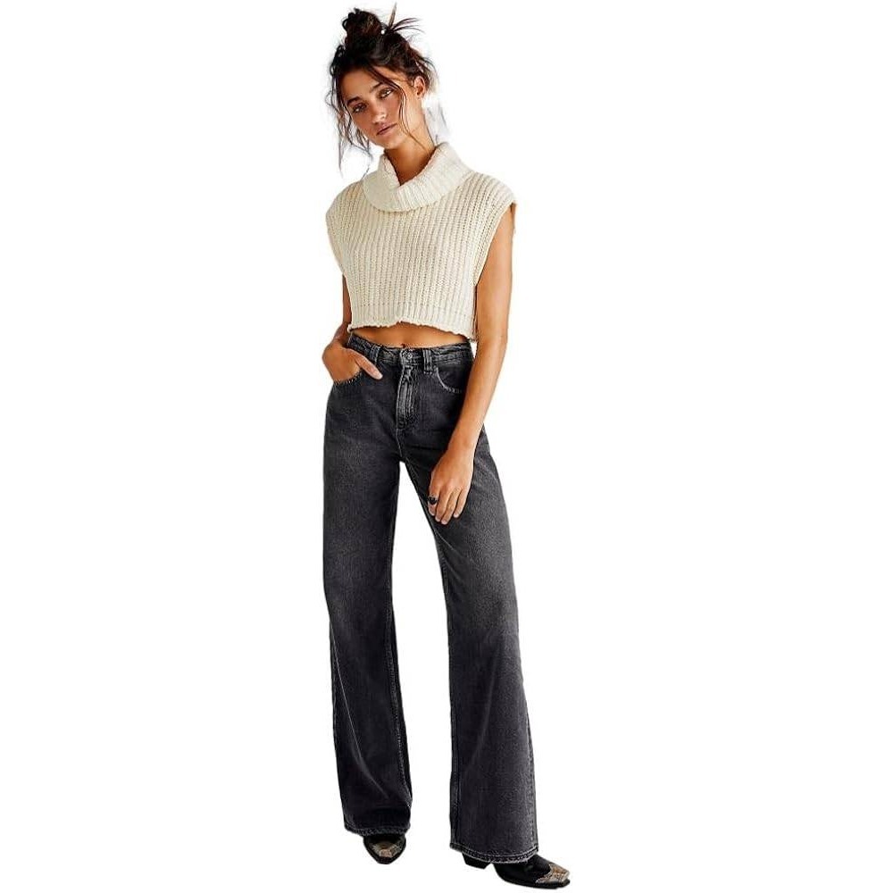 Free People We‎ The Free Tinsley Baggy High Rise Straight Leg Carpenter Jeans 25